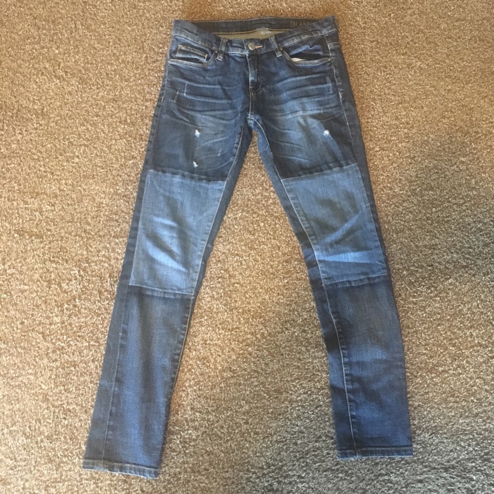 Blank NYC Skinny Patch Light Wash Denim Jeans (25)